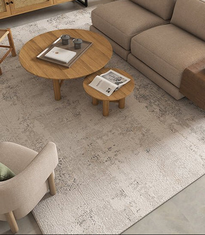 Asterlane Abstract Winter White & Crystal Gray Color Rug - Asterlane