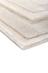 Asterlane Classic Snow White & Light Gold Color Rug - Asterlane