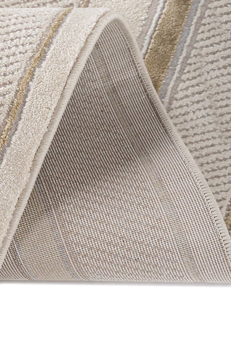 Asterlane Classic Snow White & Light Gold Color Rug - Asterlane