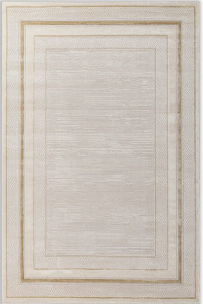 Asterlane Classic Snow White & Light Gold Color Rug - Asterlane