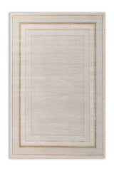 Asterlane Classic Snow White & Light Gold Color Rug - Asterlane