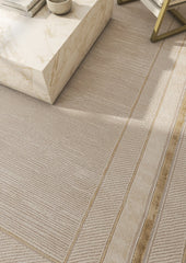 Asterlane Classic Snow White & Light Gold Color Rug - Asterlane