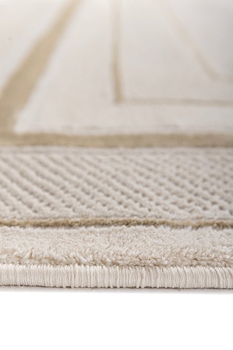 Asterlane Classic Snow White & Light Gold Color Rug - Asterlane
