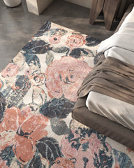 Asterlane Floral Lime Green & Rose Petal Color Rug - Asterlane