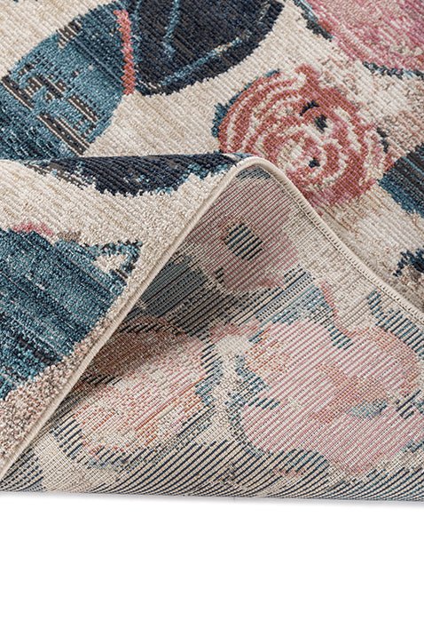 Asterlane Floral Lime Green & Rose Petal Color Rug - Asterlane