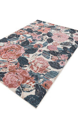 Asterlane Floral Lime Green & Rose Petal Color Rug - Asterlane