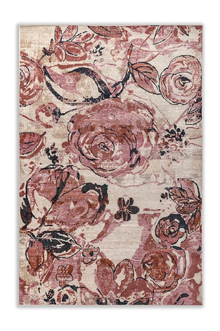 Asterlane Floral Rose Petal & Beige Color Rug - Asterlane
