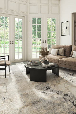 Asterlane Marble Ivory Cream & Dark Brown Color Rug - Asterlane