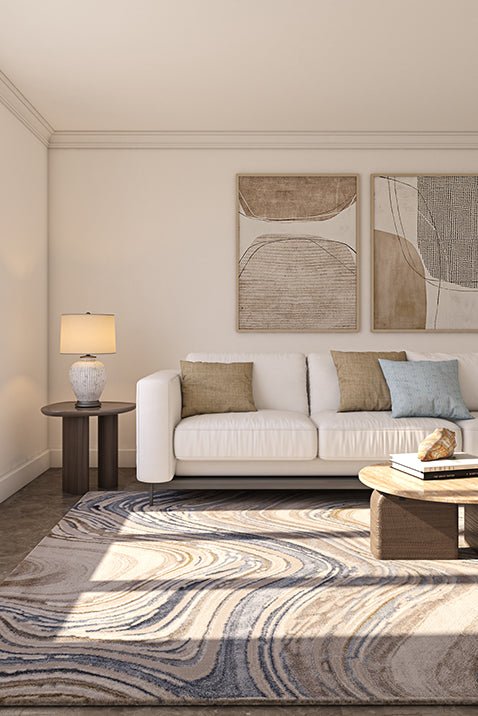 Asterlane Modern Sky Blue & Marble Color Rug - Asterlane