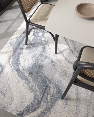 Asterlane Swirl Ashley Blue & Marble Color Rug - Asterlane