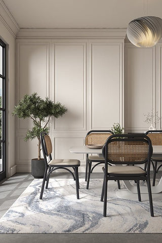 Asterlane Swirl Ashley Blue & Marble Color Rug - Asterlane