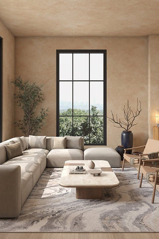 Asterlane Swirl Cream & Classic Gray Color Rug - Asterlane