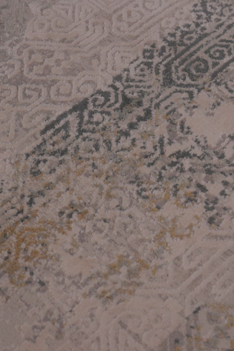 Abstract Winter White & Crystal Gray Color Rug