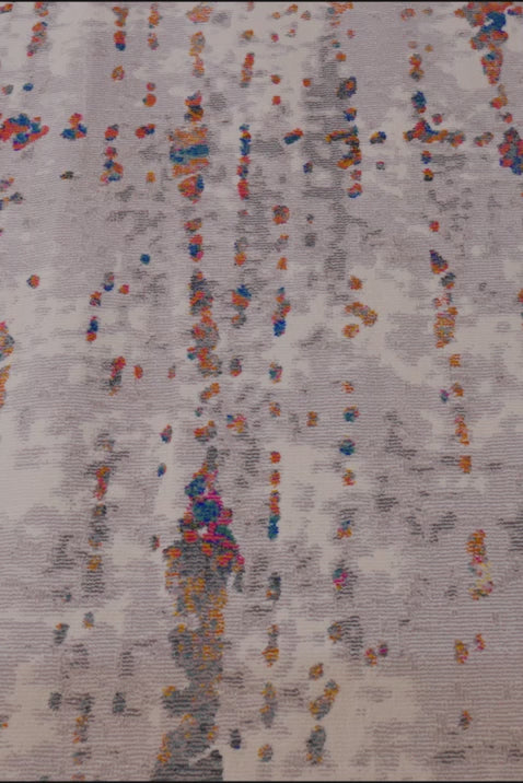 Abstract Natural Gray & Pearl Blue Color Rug