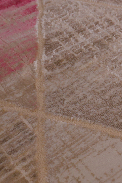 Asterlane Modern Pink & Light Beige Geometrical Rug